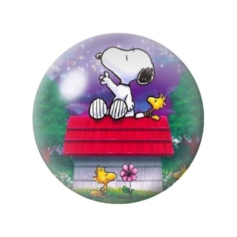 Cabochon en Verre Illustré Snoopy et Woodstock sur la Niche 12 à 25mm