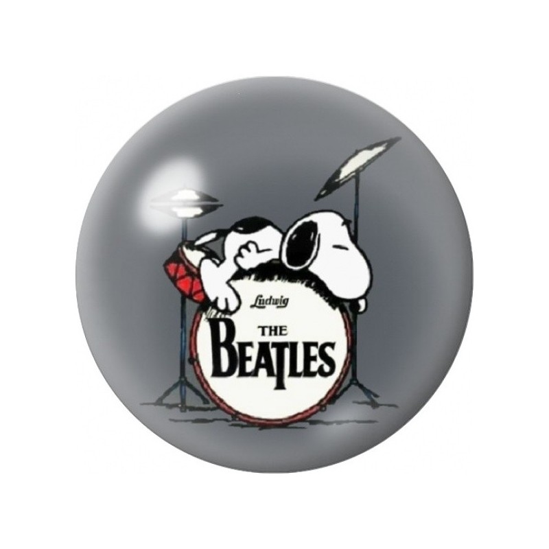 Cabochon en Verre Illustré Snoopy Batteur The Beatles 12 à 25mm