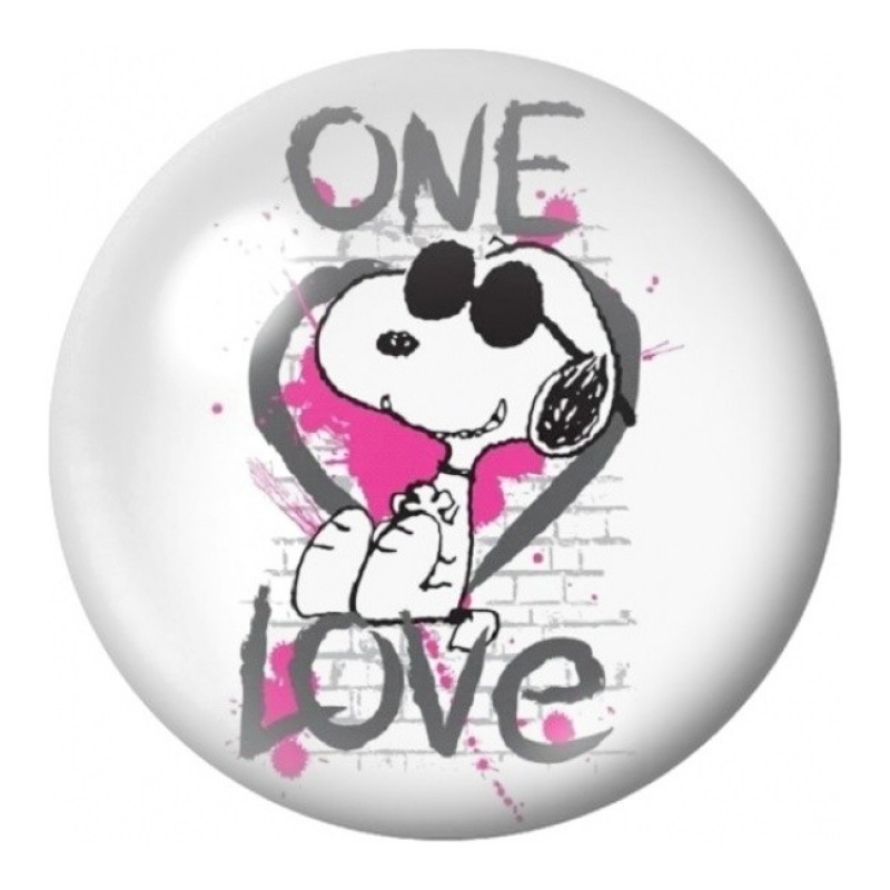 Cabochon en Verre Illustré Snoopy One Love 12 à 25mm