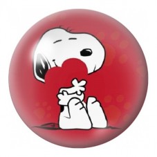 Cabochon en Verre Illustré Snoopy au Grand Cœur Rouge 12 à 25mm pour la Création de Bijoux Fantaisie - DIY