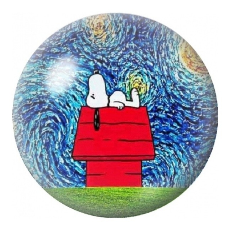 Cabochon en Verre Illustré Snoopy sur la Niche sous les Étoiles 12 à 25mm