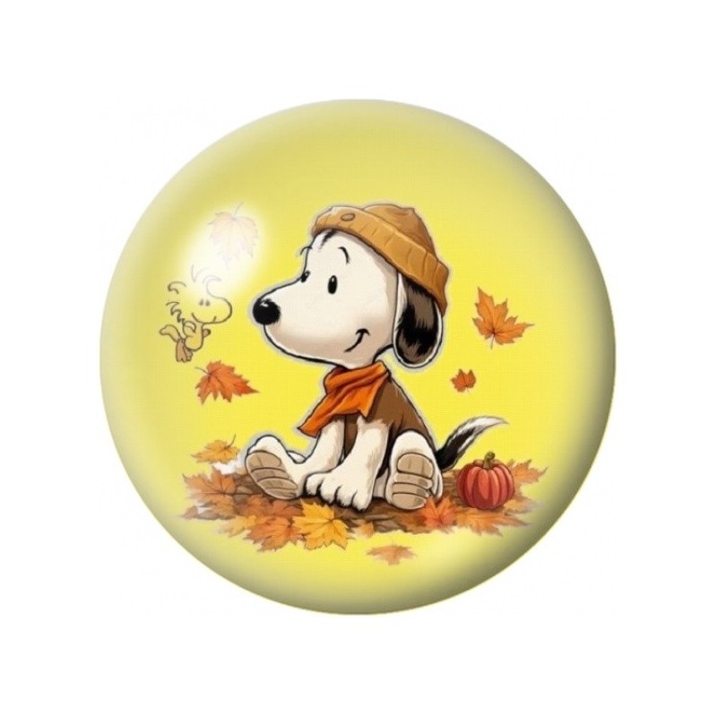 Cabochon en Verre Illustré Snoopy Aviateur en Automne 12 à 25mm