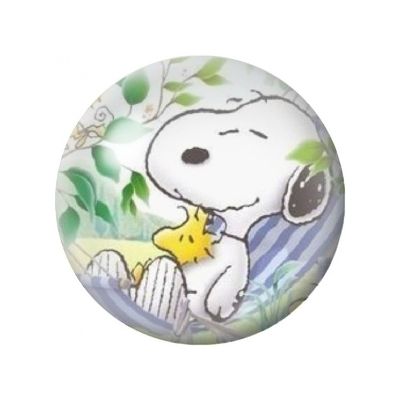 Cabochon en Verre Illustré Snoopy et Woodstock au Jardin 12 à 25mm