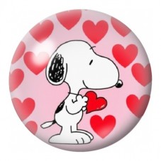 Cabochon en Verre Illustré Snoopy au Cœur parmi les Cœurs 12 à 25mm pour la Création de Bijoux Fantaisie - DIY
