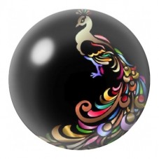 Cabochon en Verre Illustré Paon Multicolore sur Fond Noir 12 à 25mm pour la Création de Bijoux Fantaisie - DIY