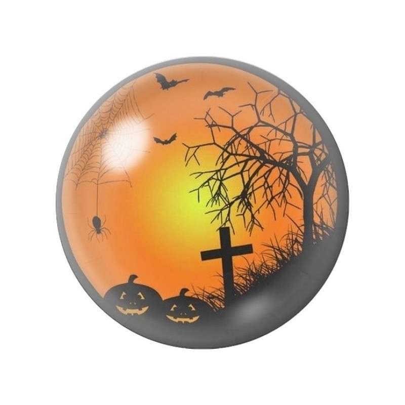 Cabochon en Verre Illustré Cimetière au Soleil Couchant 12 à 25mm