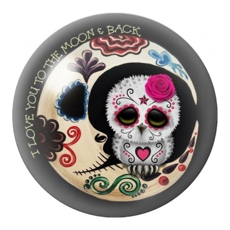 Cabochon en Verre Illustré Hibou Crâne Mexicain 12 à 25mm