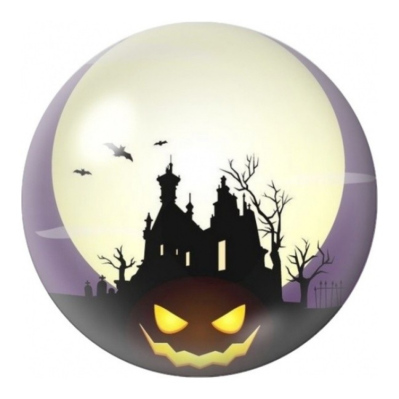Cabochon en Verre Illustré Château Hanté sous la Lune 12 à 25mm