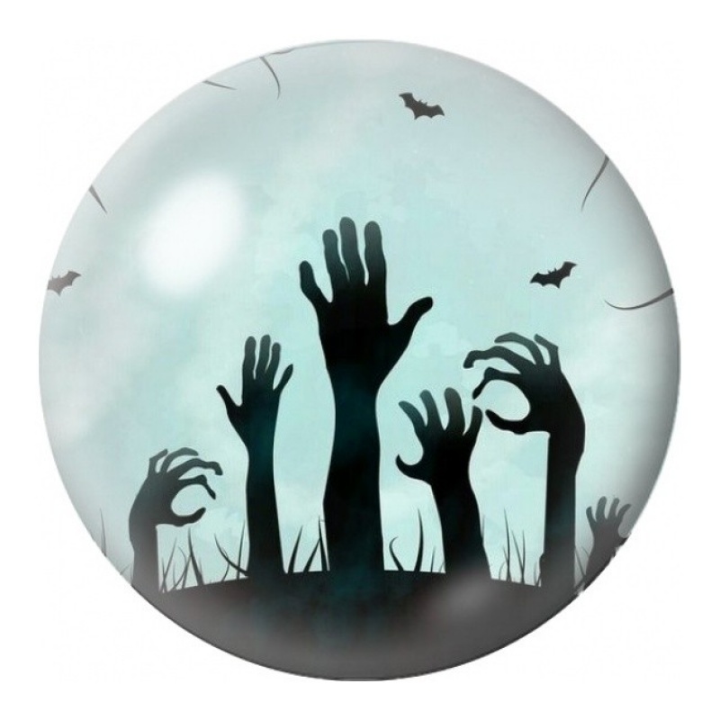 Cabochon en Verre Illustré Mains de Morts-Vivants 12 à 25mm