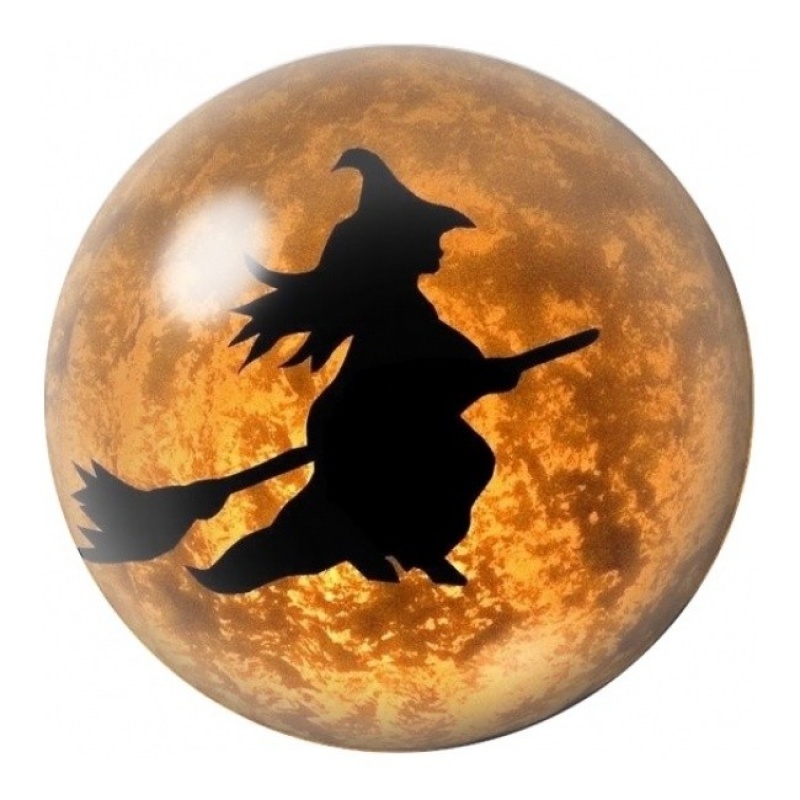 Cabochon en Verre Illustré Sorcière devant la Lune Dorée 12 à 25mm