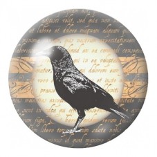 Cabochon en Verre Illustré Corbeau devant la Lune 12 à 25mm pour la Création de Bijoux Fantaisie - DIY