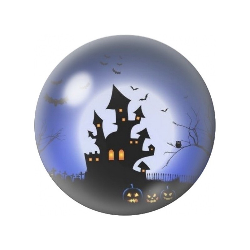 Cabochon en Verre Illustré Château Hanté au Clair de Lune 12 à 25mm