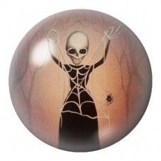 Cabochon en Verre Illustré Squelette Prisonnier de sa Toile 12 à 25mm pour la Création de Bijoux Fantaisie - DIY