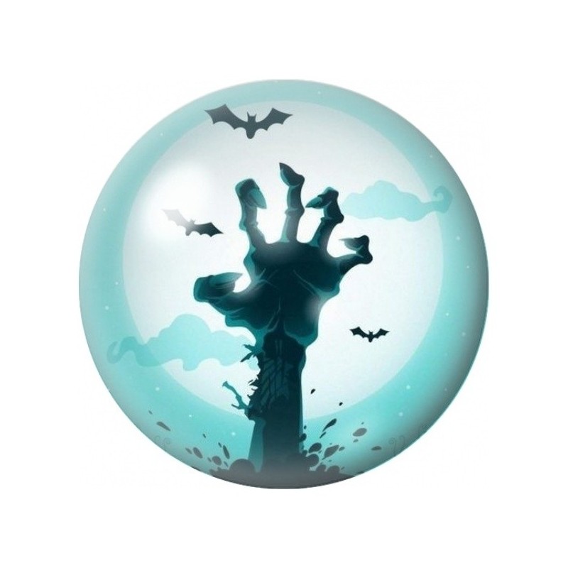 Cabochon en Verre Illustré Main de Mort-Vivant 12 à 25mm
