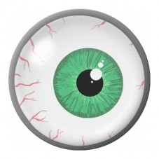 Cabochon en Verre Illustré Grand Œil Vert 12 à 25mm pour la Création de Bijoux Fantaisie - DIY
