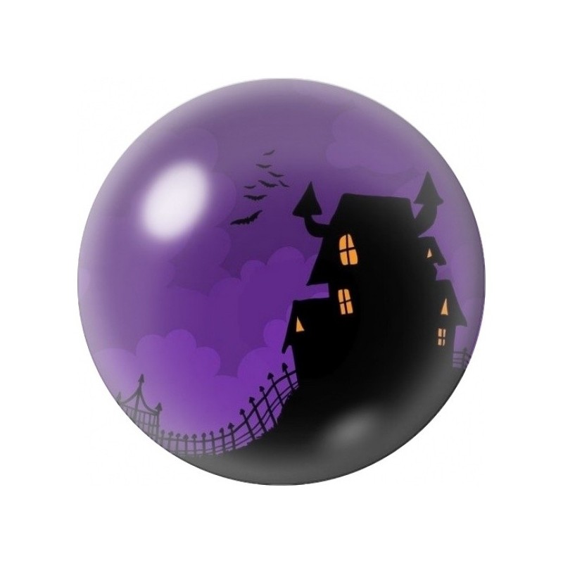 Cabochon en Verre Illustré Manoir Noir sous le Ciel Violet 12 à 25mm