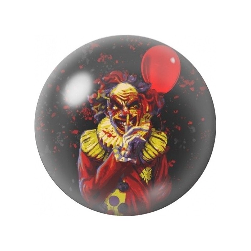 Cabochon en Verre Illustré Clown Terrifiant au Ballon Rouge 12 à 25mm