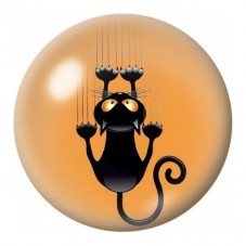 Cabochon en Verre Illustré Chat Noir Marionnette 12 à 25mm pour la Création de Bijoux Fantaisie - DIY