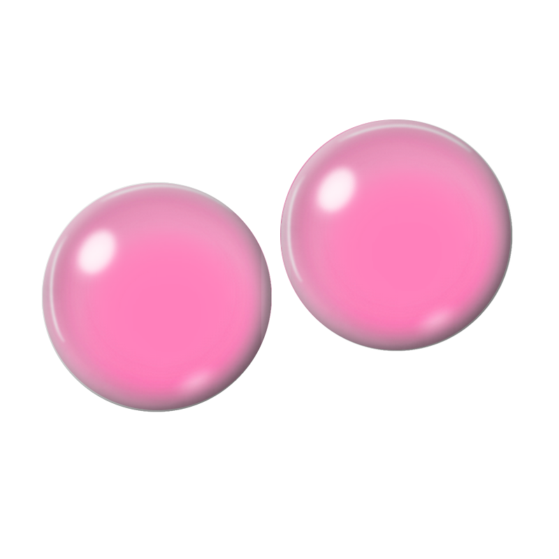 2 Cabochons en Verre Illustré Rose Bonbon Uni 10mm