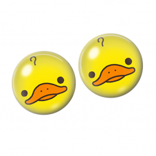 2 Cabochons en Verre Illustré Canard Jaune 10mm pour la Création de Bijoux Fantaisie - DIY