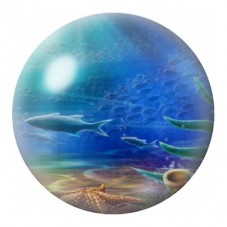 Cabochon en Verre Illustré Banc de Poissons dans le Grand Bleu 12 à 25mm pour la Création de Bijoux Fantaisie - DIY