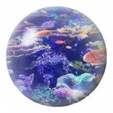 Cabochon en Verre Illustré Récif Violet aux Poissons 12 à 25mm pour la Création de Bijoux Fantaisie - DIY