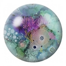 Cabochon en Verre Illustré Anémones et Coraux Pastel 12 à 25mm pour la Création de Bijoux Fantaisie - DIY