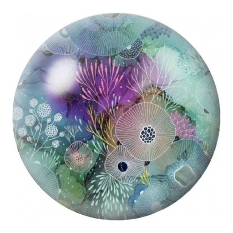 Cabochon en Verre Illustré Anémones et Coraux Pastel 12 à 25mm