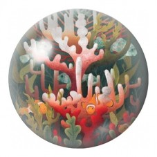 Cabochon en Verre Illustré Corail Blanc et Rouge 12 à 25mm pour la Création de Bijoux Fantaisie - DIY