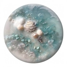 Cabochon en Verre Illustré Coquillages et Perles dans l’Écume 12 à 25mm pour la Création de Bijoux Fantaisie - DIY