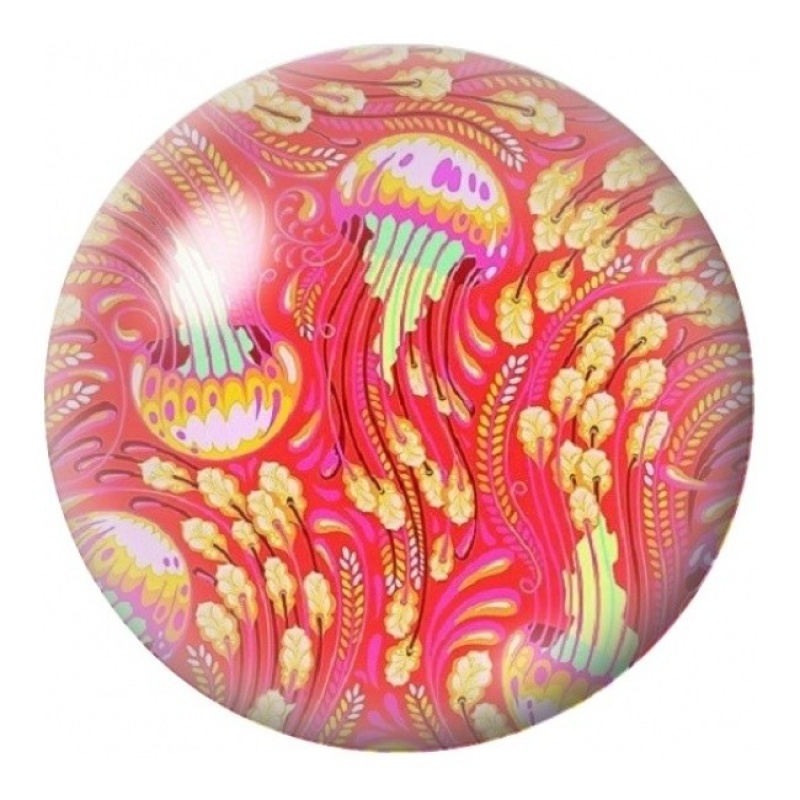 Cabochon en Verre Illustré Méduses Graphiques Roses 12 à 25mm