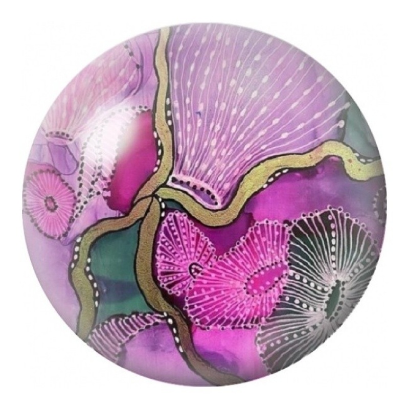 Cabochon en Verre Illustré Coquillages Graphiques Roses 12 à 25mm