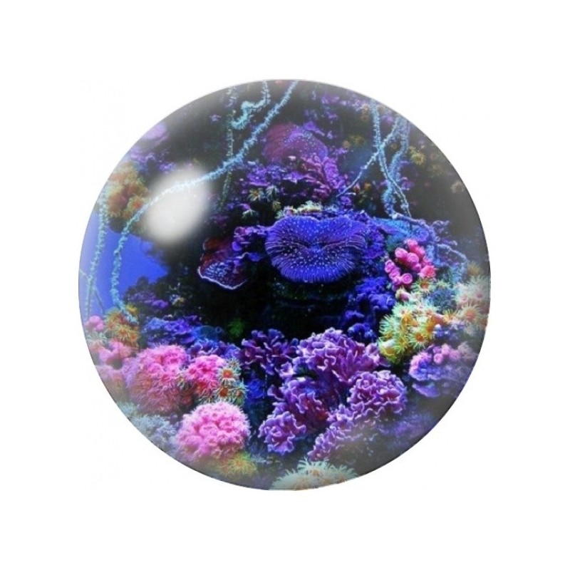 Cabochon en Verre Illustré Récif Violet Lumineux 12 à 25mm