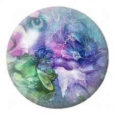Cabochon en Verre Illustré Fleurs Marines Violettes 12 à 25mm pour la Création de Bijoux Fantaisie - DIY