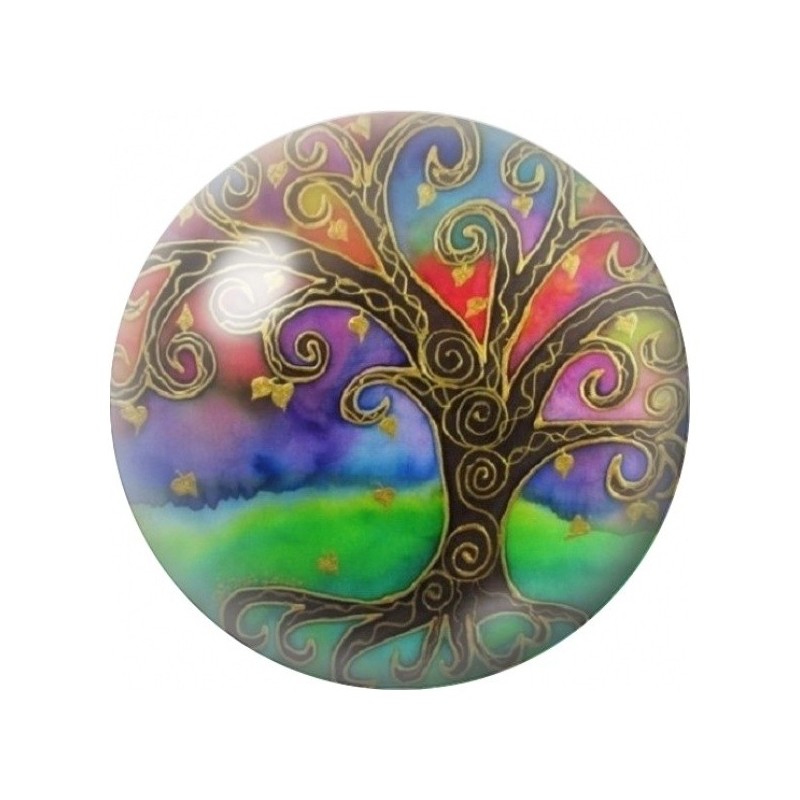 Cabochon en Verre Illustré Arbre de Vie Ornemental 12 à 25mm
