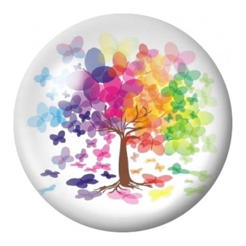 Cabochon en Verre Illustré Arbre aux Feuilles Aquarellées 12 à 25mm