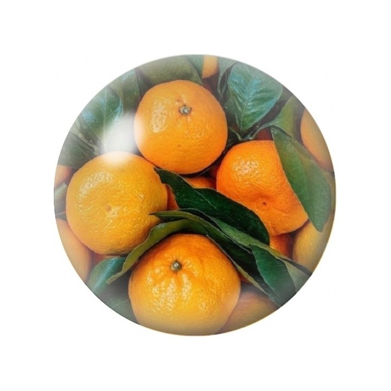 Cabochon en Verre Illustré Clémentines avec Feuilles 12 à 25mm