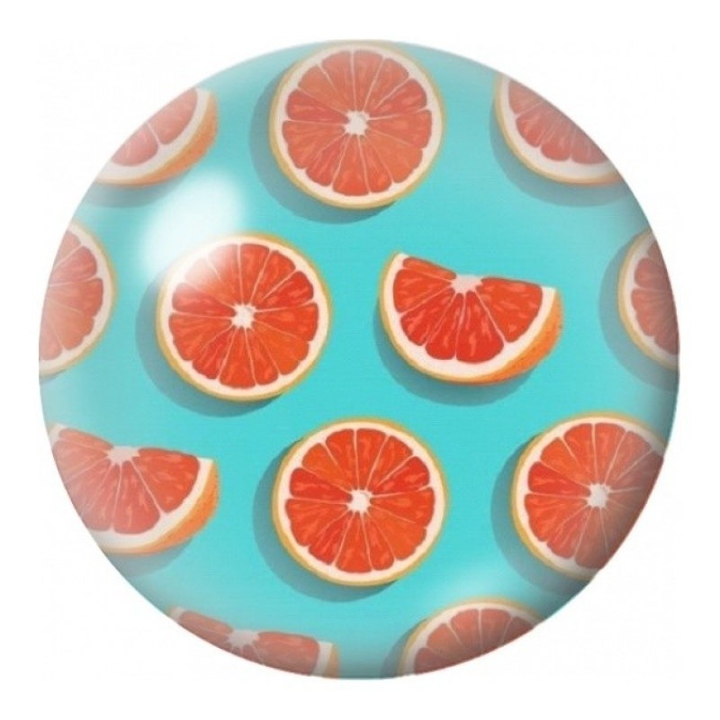 Cabochon en Verre Illustré Pamplemousses sur Fond Turquoise 12 à 25mm