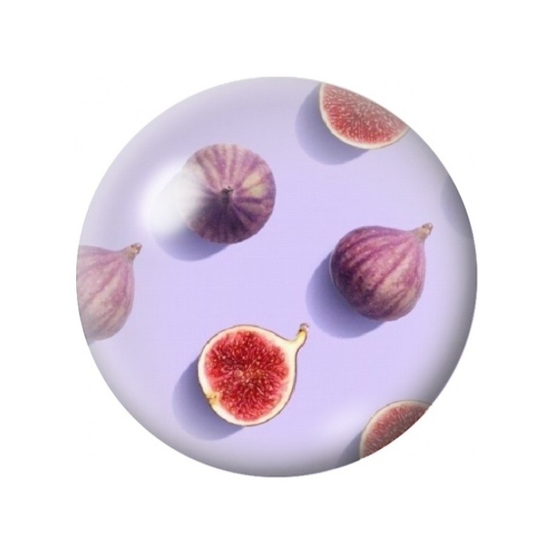 Cabochon en Verre Illustré Figues sur Fond Lavande 12 à 25mm