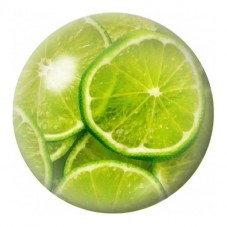 Cabochon en Verre Illustré Tranches de Citron Vert 12 à 25mm pour la Création de Bijoux Fantaisie - DIY