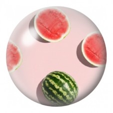 Cabochon en Verre Illustré Pastèques sur Fond Rose 12 à 25mm pour la Création de Bijoux Fantaisie - DIY