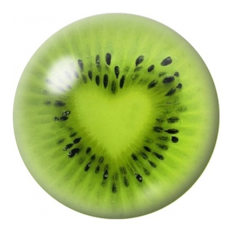 Cabochon en Verre Illustré Kiwi au Cœur Vert 12 à 25mm