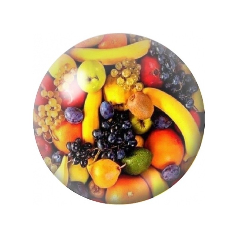 Cabochon en Verre Illustré Corbeille de Fruits Variés 12 à 25mm