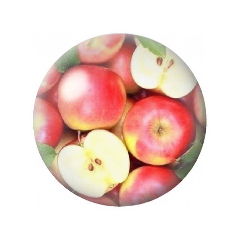 Cabochon en Verre Illustré Pommes Rouges Entières et Coupées 12 à 25mm