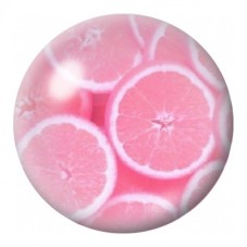Cabochon en Verre Illustré Tranches de Pamplemousse Roses 12 à 25mm pour la Création de Bijoux Fantaisie - DIY