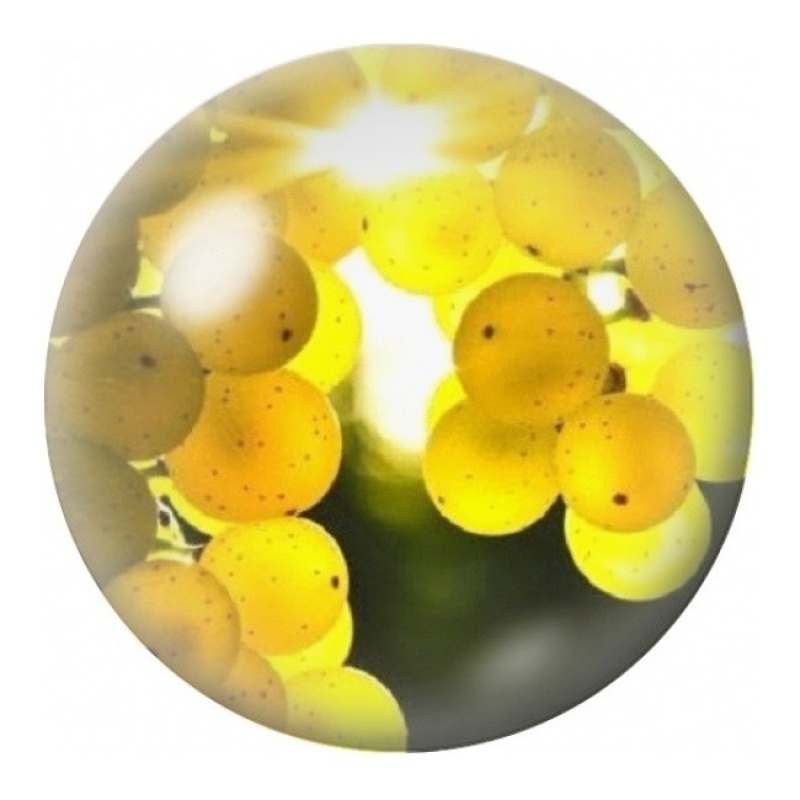 Cabochon en Verre Illustré Grappe de Raisin Doré 12 à 25mm