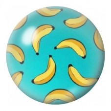 Cabochon en Verre Illustré Bananes sur Fond Turquoise 12 à 25mm pour la Création de Bijoux Fantaisie - DIY