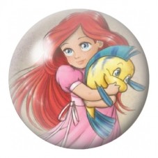 Cabochon en Verre Illustré Princesse Sirène au Poisson Jaune 12 à 25mm pour la Création de Bijoux Fantaisie - DIY