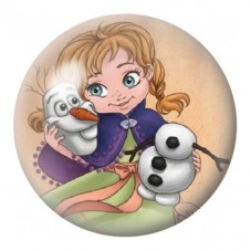 Cabochon en Verre Illustré Princesse Rousse et Bonhomme de Neige 12 à 25mm pour la Création de Bijoux Fantaisie - DIY