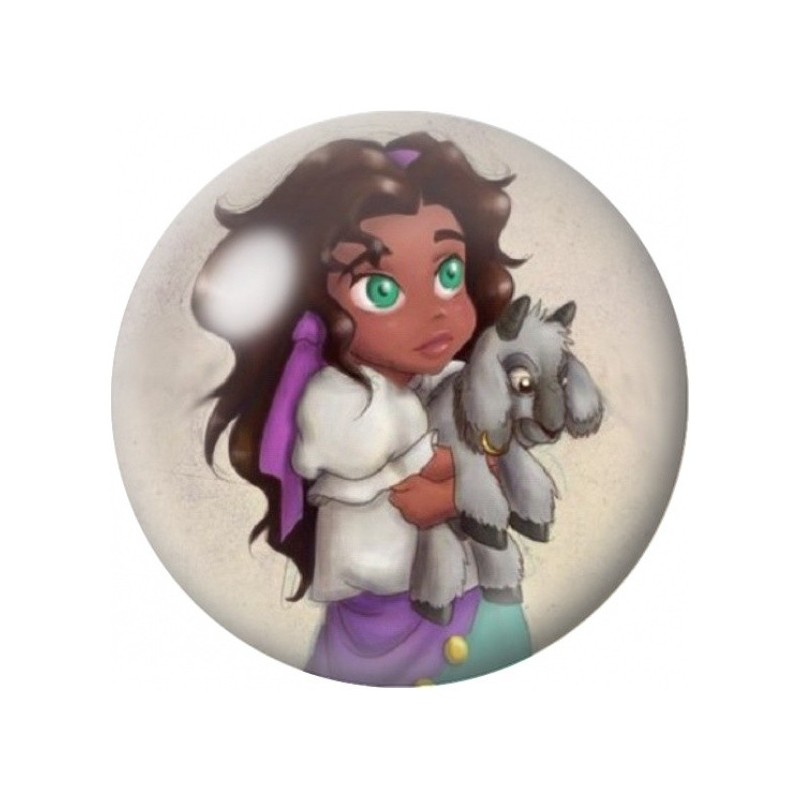 Cabochon en Verre Illustré Princesse au Cheval Gris 12 à 25mm